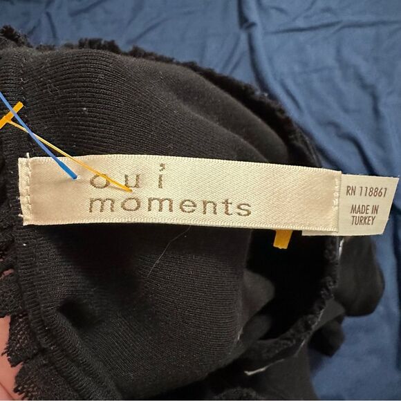 Oui Moments Y2K Black Long Sleeve Graphic Tee with Metal Hardware - Picture 2 of 8
